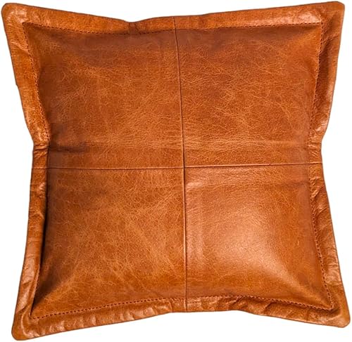 Juego de 1 fundas de almohada de cuero, fundas gruesas de color marrón, modernas, decorativas, cuadradas, cuadradas, para dormitorio, sala de estar,