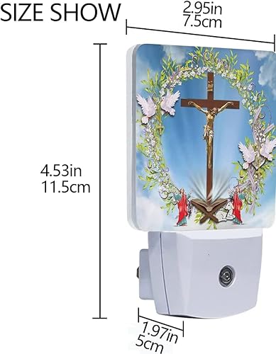 Miniatura 4 de Azvizanmo Lucky Clover Shamrocks - Juego de 2 luces nocturnas de San Patricio enchufables, luz nocturna LED automática del atardecer al amanecer,