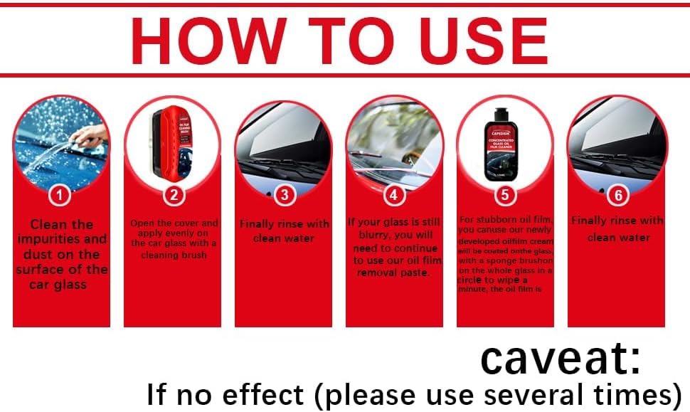 CAPEDIEM 2025 NEW Automotive Oil Film Cleaning Brush for Car Windows, Glass Cleaning Board, Suitable for Windshield Glass Oil Film Remover, Car Windshield Cleaner (1, black)