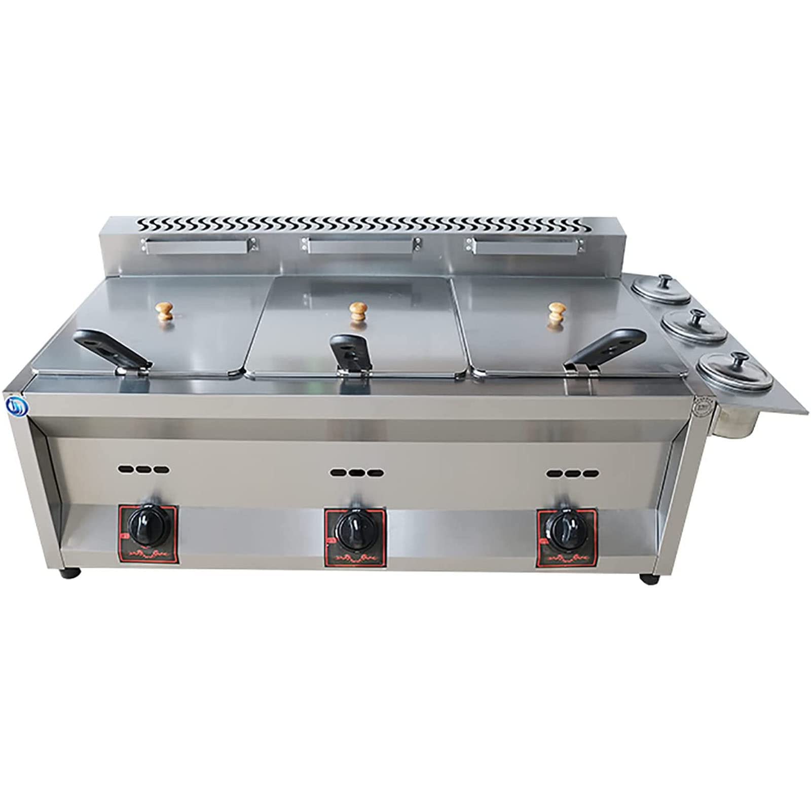 Friggitrice Professionale, friggitrice a Gas di Grande capacità da 20 l/30 l, in Acciaio Inox per Uso Domestico e Commerciale, Potenza di Fuoco Regolabile, Facile da Puli