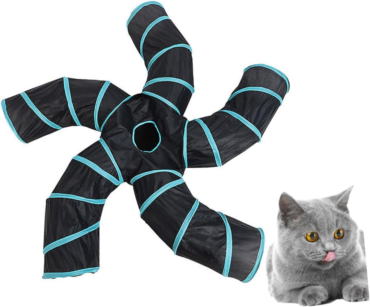 Generic Collapsible Cat Tunnel Interactive Tube for Cats Educational Game Play Tunnel Compact Design and Kittens