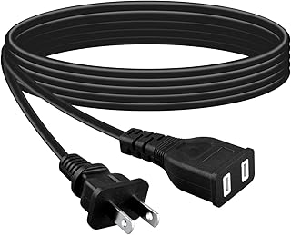 6ft 2-Prong AC in Power Charging Cord Charger Cable Compatible with Chicago Electric 38391 12 Volt Jump-Start Jump Starter Harbor Freight Tools 39954 40615 1200 650 Amp Peak 3 in 1 Air Compressor