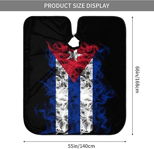 Miniatura 8 de Capa de peluquería de salón de bandera cubana, capa de peluquería profesional impermeable para corte de pelo con cierre de presión ajustable,