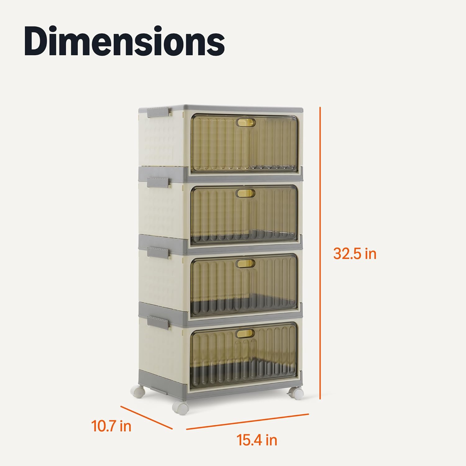 Amazon Basics 4-Tier Storage Bins with Lids, Stackable and Collapsible, 23QT per Tier, 92QT Total Capacity - Image 2