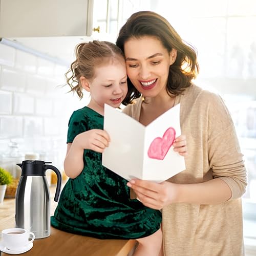 Miniatura 34 de Jarra térmica de acero inoxidable para café, termo de doble pared sellado al vacío, 12 horas de retención de calor Negro