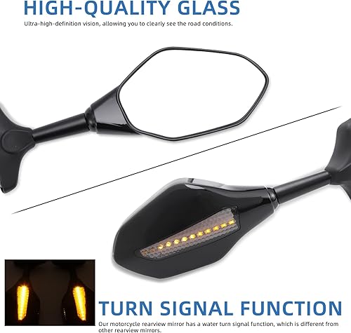 Miniatura 4 de Espejos laterales integrados Espejo retrovisor motocicleta Aaccessories motocicleta LED intermitente espejos compatibles con Honda CBR600RR CBR250R