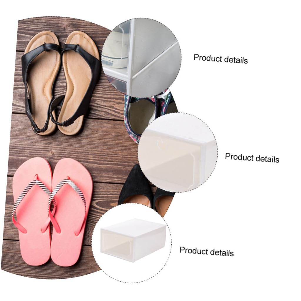 ERINGOGO 6 pezzi Scatole Porta Scarpe Trasparenti in Plastica Organizer Impilabili con Apertura Frontale Contenitori per Scarpe Resistenti e Capacità Grande Custodie Compatte e Visibili