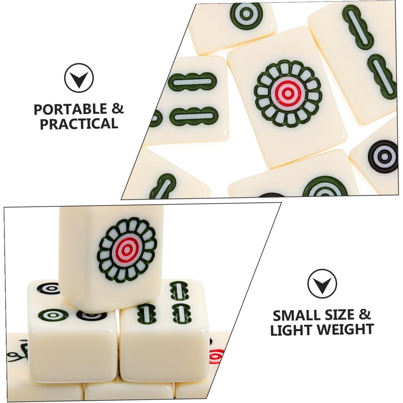 Generisch Kleiner Mahjong Satz Tragbar Weiß aus Melamin und PVC für Zuhause