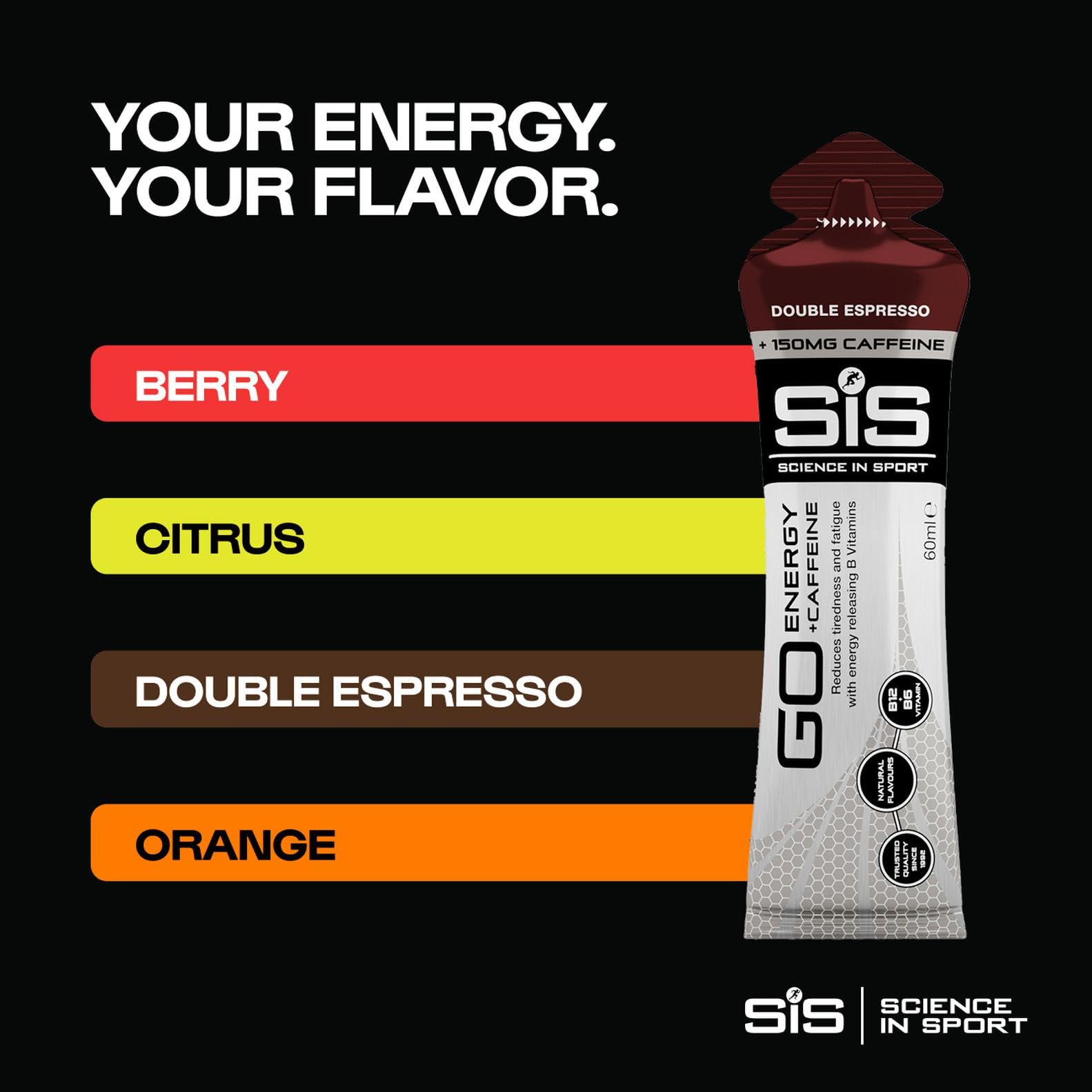 Amazon.com: Science in Sport GO Energy + Caffeine Energy Gel for