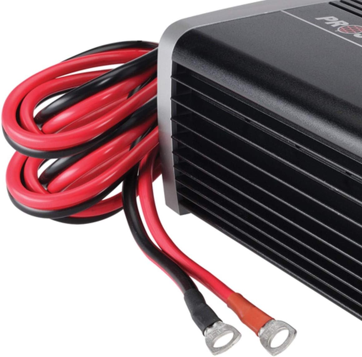 Close-up of Projecta IC3500 battery charger cables and terminals