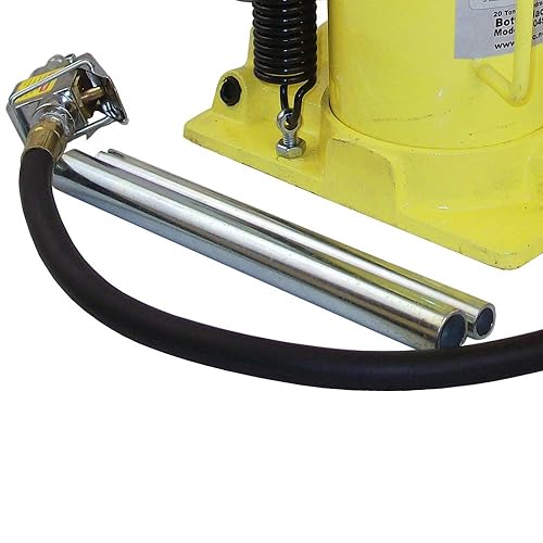 Miniatura 4 de ESCO 10446 Yellow Jacket Air Hydraulic Bottle Jack, capacidad de 20 toneladas, altura de 18.75 pulgadas