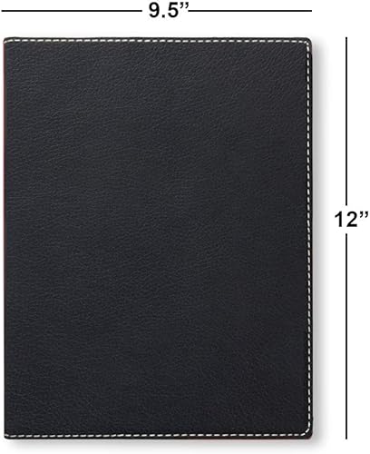 Miniatura 2 de LaserGram Bloc de notas grande de 9.5 x 12 pulgadas, bandera de los Estados Unidos, grabado personalizado incluido (negro con plata)