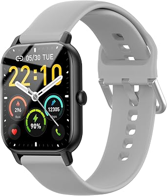 22mm Soft Silicone Band Compatible with IDW13/16/19/21/25/26 Smartwatch, Replacement Strap for Fitpolo/gloryfit/aeac/ENOMIR/Veryfit/Faweio/Woneligo W13/TOOBUR/MILOUZ/Gydom/FITVII HM57