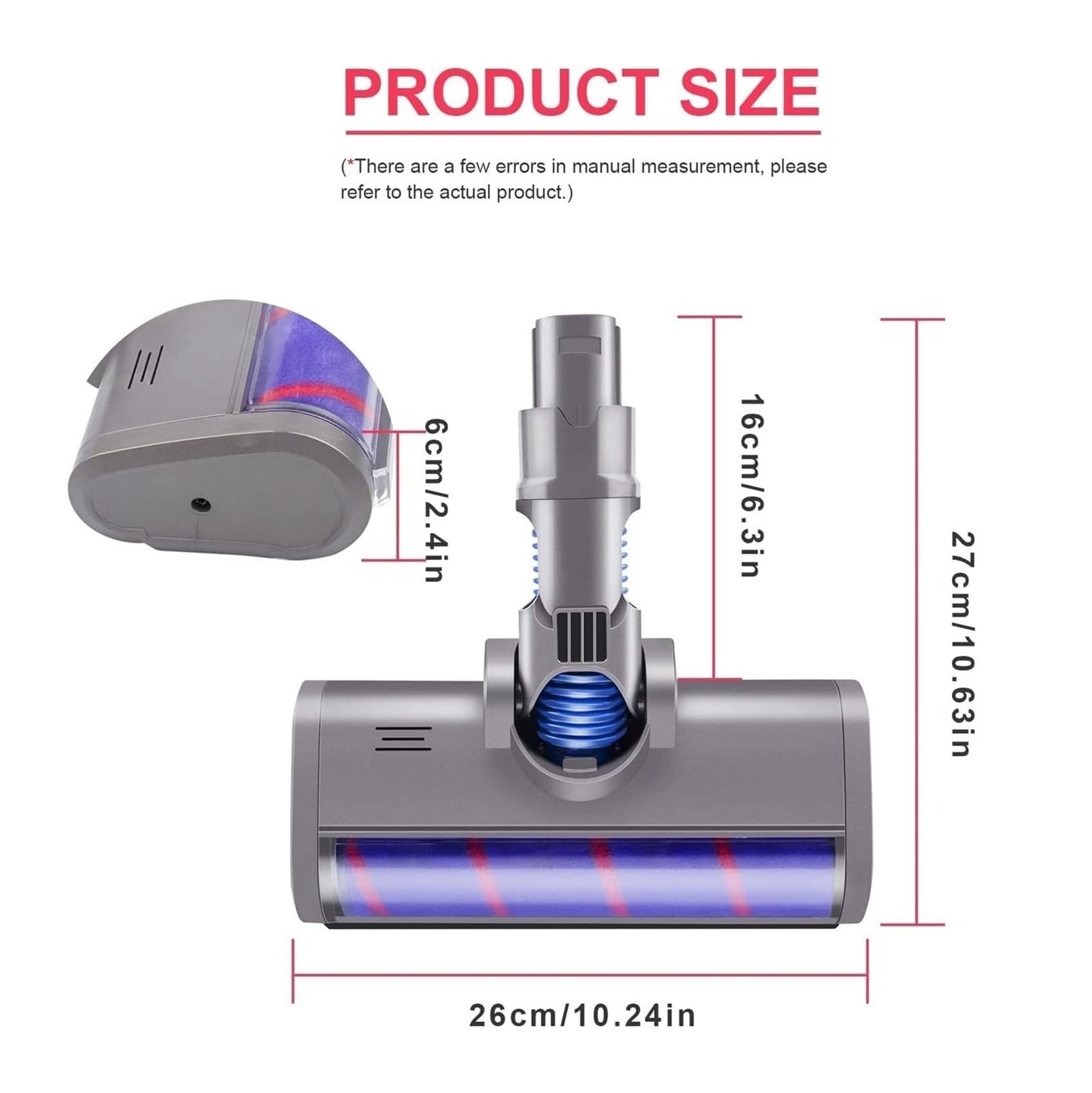 Herramienta Motorizada For Cabezal De Cepillo Suelo, Compatible Con Dyson, V6 DC61 DC62, Accesorios For Rodillo Barredor Suave