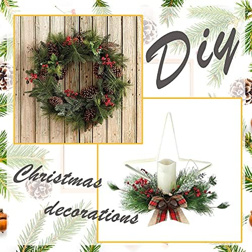 Christmas Wreath Making Supplies, 190Pcs Wreath Making Kit, Artificial Pine Branches, Acorns for Crafts, Pine Cones and Artificial Berries for Christmas Wreath Decoration