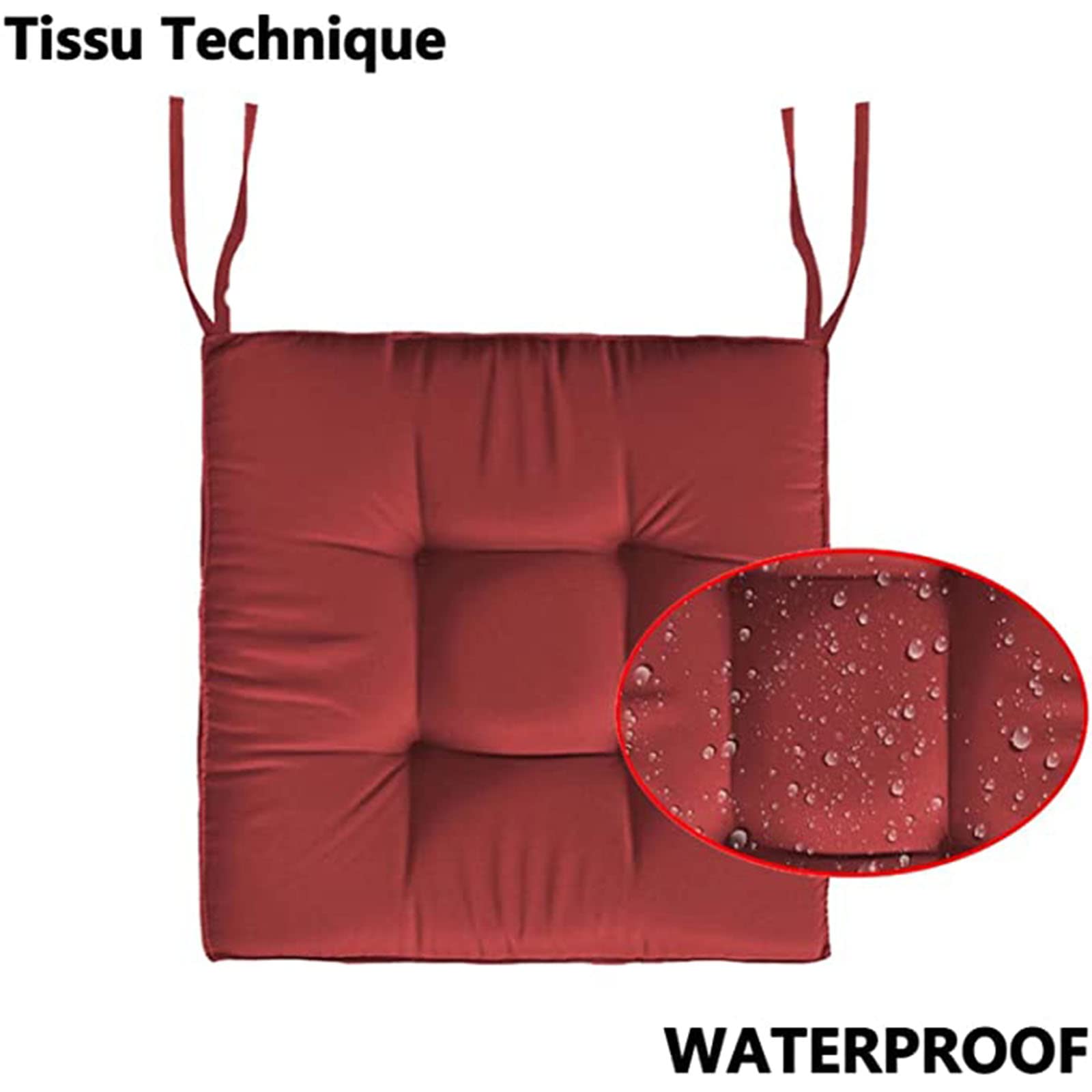 TOULIVER Lot de 4 Coussins pour Chaise Carrés 40x40x7 cm, Coussin Chaise Exterieur Coussin de Jardin Idéal pour Intérieur et Extérieur Terrasse Balcon Canapé, Galette Chaise Imperméable,Beige,45x45cm