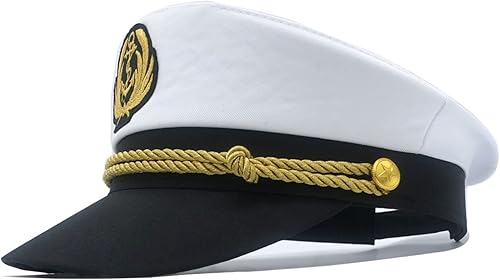 Miniatura 6 de LUOZZY 3 piezas de sombrero de capitán para hombres y mujeres, sombrero de marinero bordado Almirante azul marino, sombrero de capitán y marineros,