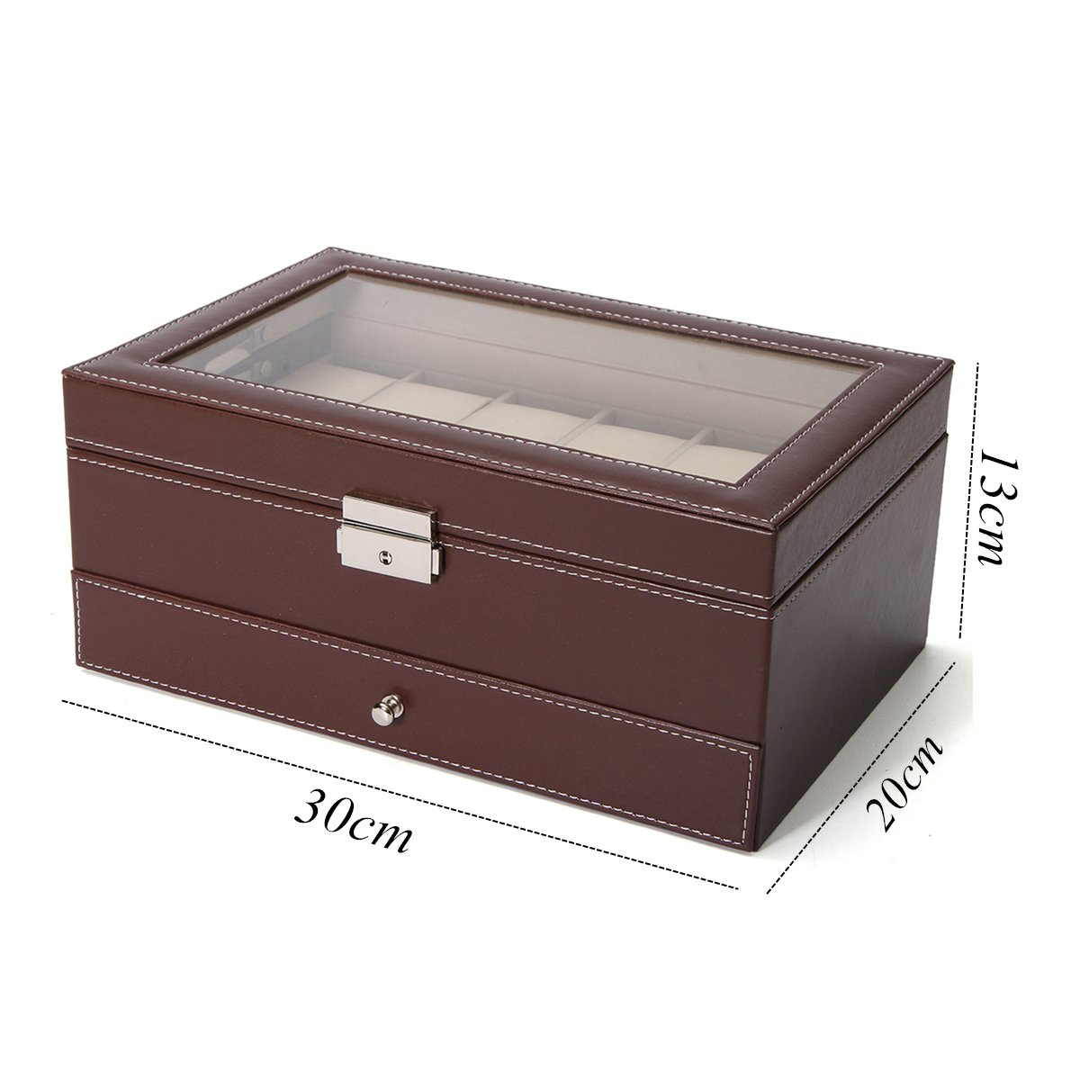 RanDal Présentoir En Cuir Bois Cas Montres Boîte De Rangement En Plastique Pour Bijoux Montre Accessoires