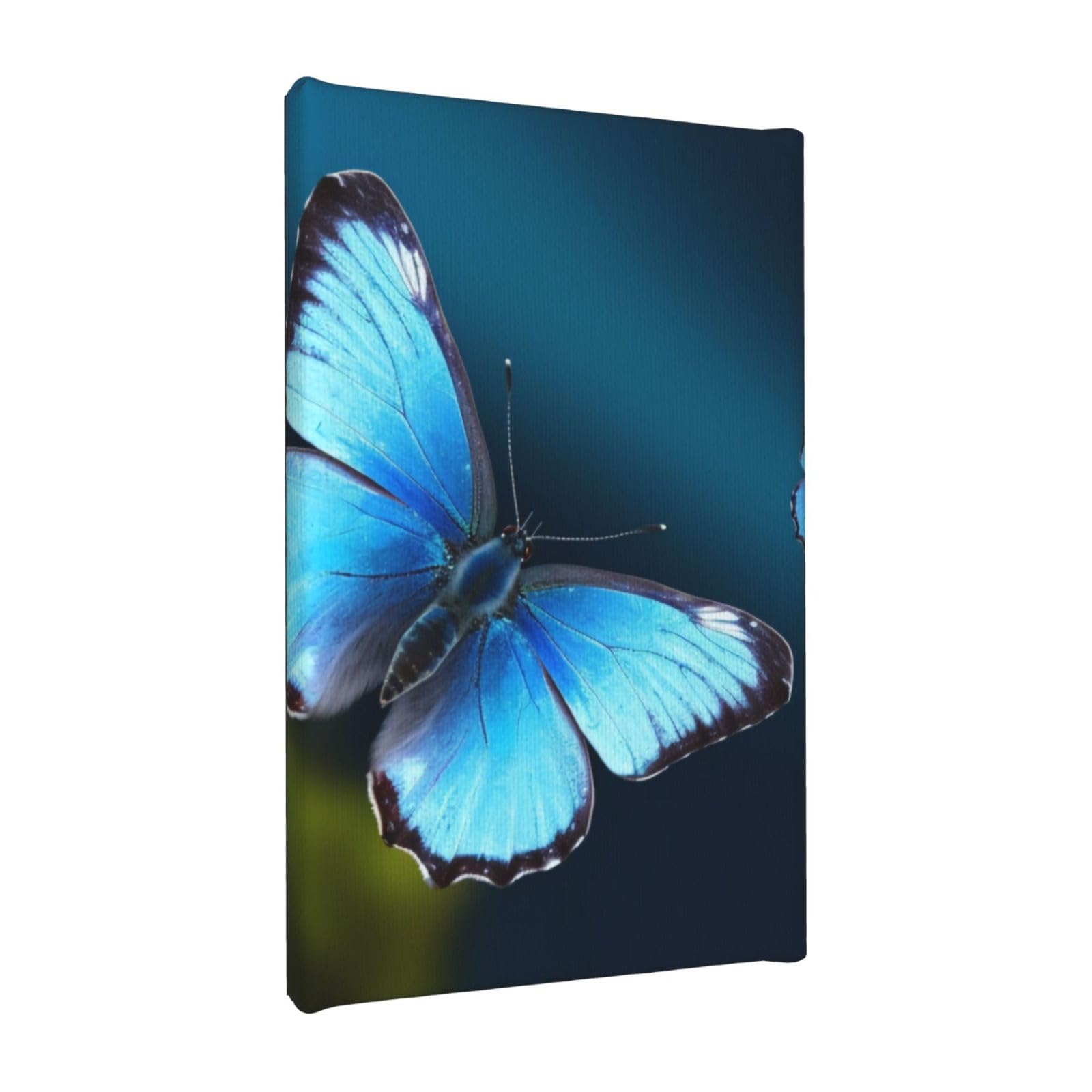 YKLJG Beautiful blue butterfly Printed Wall Art Canvas Painting 20x30 CM Wooden Framed Picture Painting Artwork Prints for Bedroom Kitchen Home Office Decor