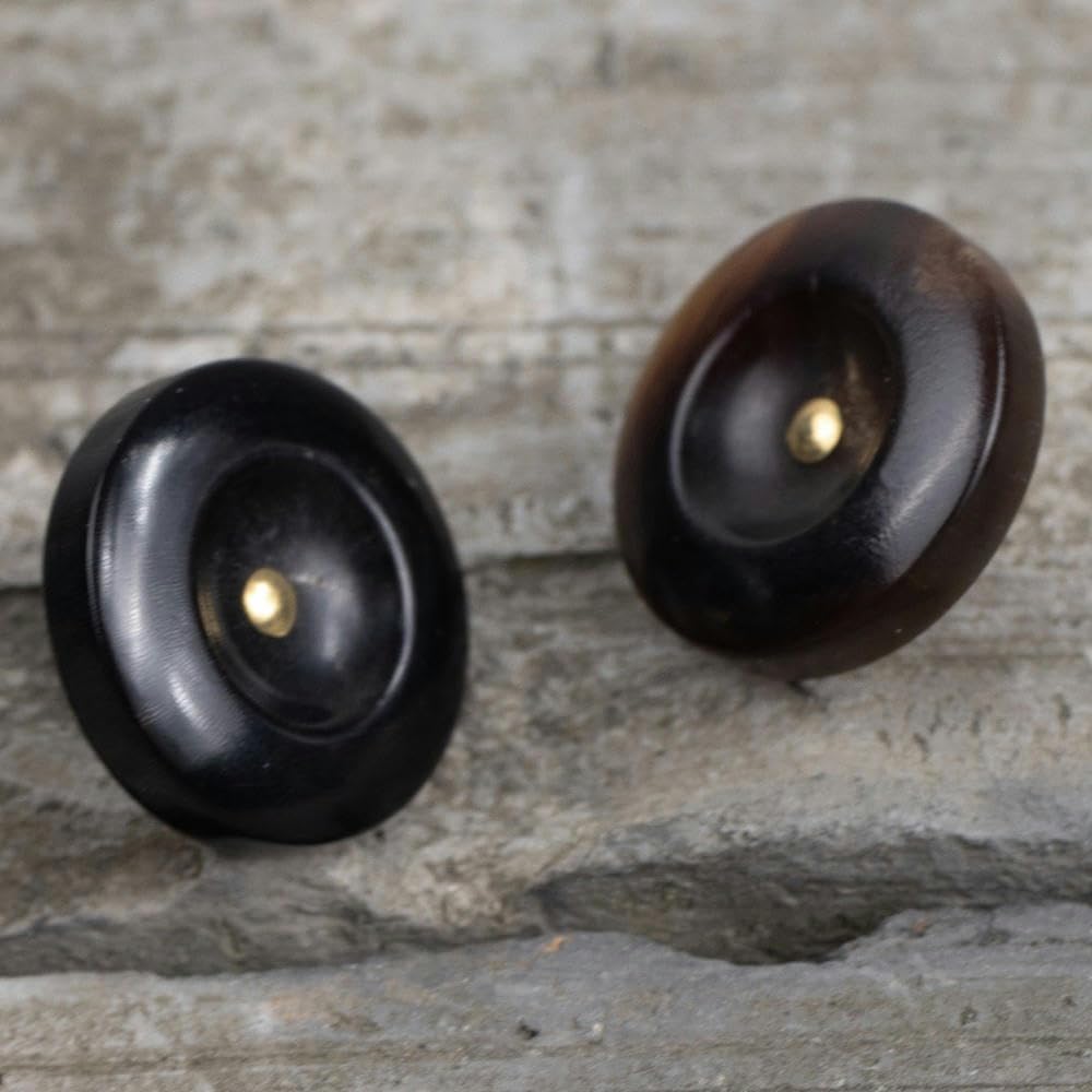 Metalowe guziki do marynarek, Zestaw 20 guzików z rogami w kolorze czarnym i kawowym 12-20 mm do garniturów rękodzieła(Black 20pcs,28L=18.0MM)