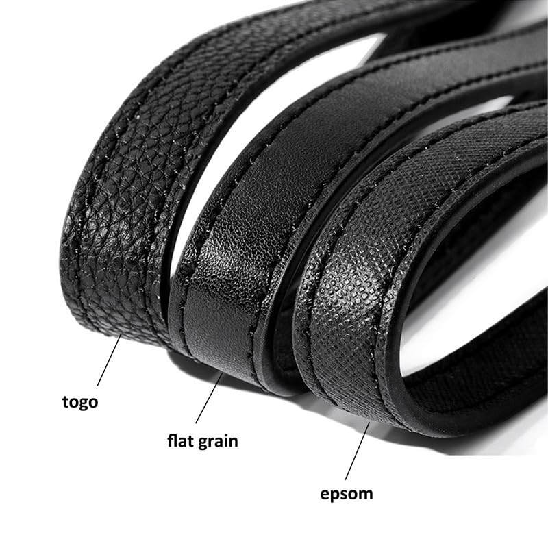 Cinturino da polso universale in pelle di vacchetta nera, di ricambio, Togo/Epsom/grana piatta, cinturino per borsetta da polso per pochette e portafogli (ep-Square-G)