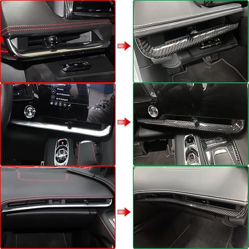 Miniatura 2 de Tira de fibra de carbono auténtica para Corvette C8 Z51 Z06 ZR1 Coupé Convertible 2020 2021 2022 2023 2024, cubierta de tablero de consola central