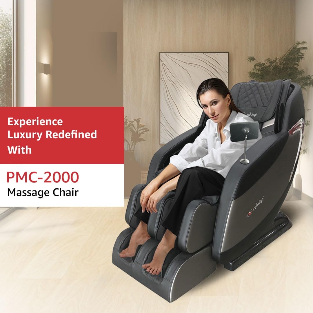 indulge Full Body, Zero Gravity Massage Chair (Free Installation & Demo) for Home Stress & Pain Relief with 2D Intelligent Technology, Dedicated Foot & Calf Massage (Model: PMC-2000) indulge Full Body, Zero Gravity Massage Chair (Free Installation & Demo) for Home Stress & Pain Relief with 2D Intelligent Technology, Dedicated Foot & Calf Massage (Model: PMC-2000)