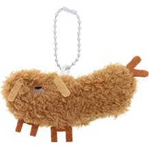 Cartoon Plush Stuffed Dolls Toy Cute Fried Shrimp Dog Dolls Backpack Pendant Keychain Birthday Gifts for and Girls Plush Stuffed Fried Shrimp Puppy Pendant