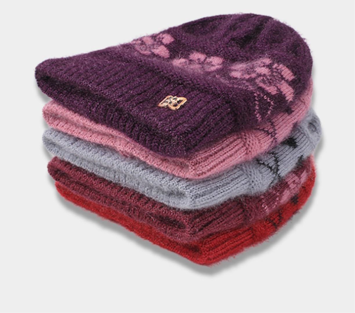 WintermüTze Bequeme Gestrickte Herren-Strickmütze Für Mädchen, College-Strickmütze, Individuelles Logo, Wintermütze, Reflektierende Mütze WäRme Hut(B)