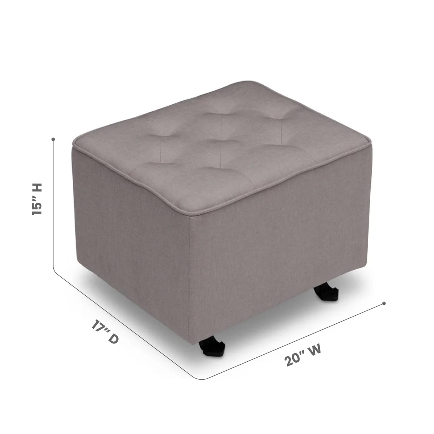 Delta Children Diamond Tufted Gliding Ottoman, French Grey