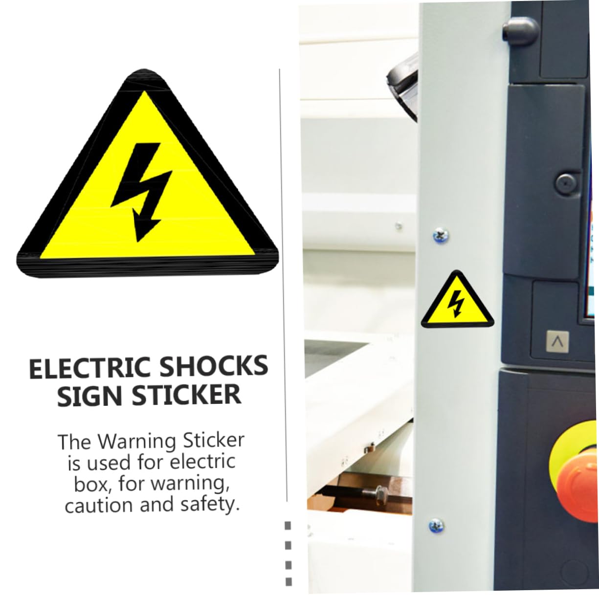 Ciieeo Autocollants D'avertissement Électrique Pictogramme Sécurité sans Texte Jaune Lot de 15 Adhésif pour Boîtes Électriques et Équipements pour Jardin ou Autres Lieux