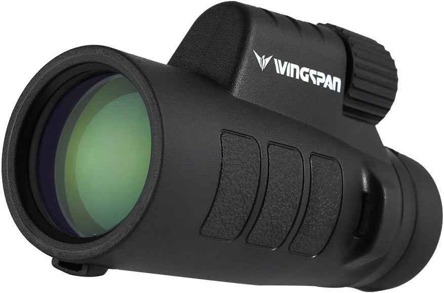 Wingspan Optics ProSpotter 10X42 Compact Monocular Scope. New Advanced PrismView Optics Creates Spectacularly Crisp, Brilliant Viewing Experience. Compact and Lightweight. One Hand Focus. Waterproof.