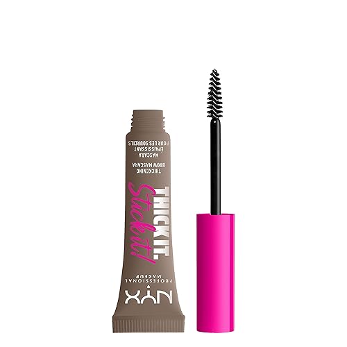 NYX PROFESSIONAL MAKEUP Thick It Stick It - Máscara engrosante para cejas, gel para cejas, color gris pardo