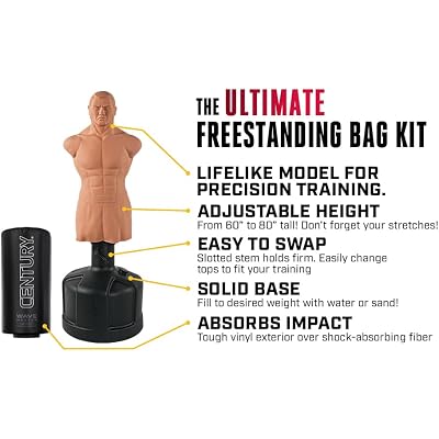 Century BOB XL Punching Bags - Style Options | Freestanding Punching Bag | Boxing Bag for Adults | Fighting Bag & Boxing Bag Stand | Kick Boxing Mannequin | Training Bag for Martial Arts