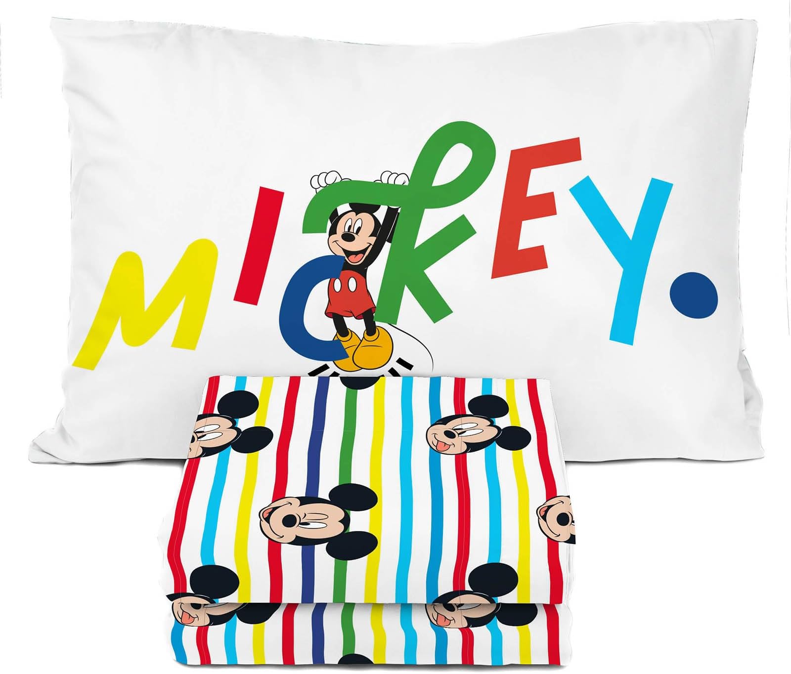 Sunny Side Up Disney Mickey Mouse 3 Piece Bedding Set with Pillow Case Super Soft Microfibre