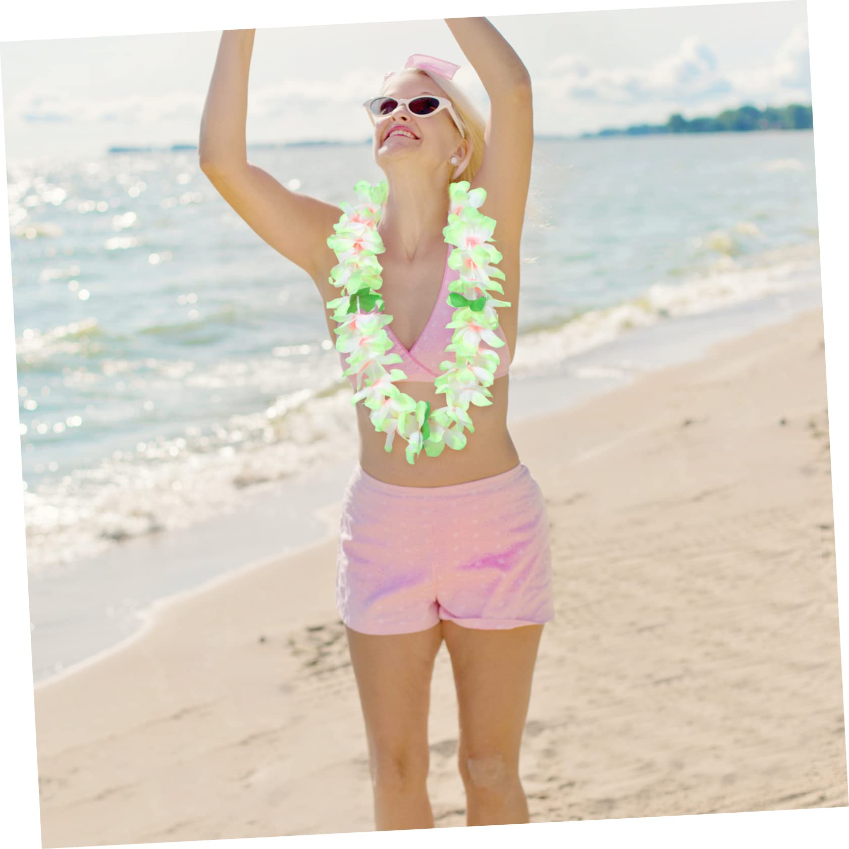 Abaodam 12 Piezas Favores De La Fiesta Hawaiana Guirnalda De Verano Collar De Flores Hawaianas Collar De Fiesta De Verano Guirnaldas Hawaianas De Verano Ropa Banquete Tela Bulto
