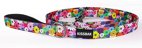 Miniatura 4 de KISSBAK Correa para perro para perros pequeños y medianos cómodas asas acolchadas correa de entrenamiento para perros de girasol floral de primera