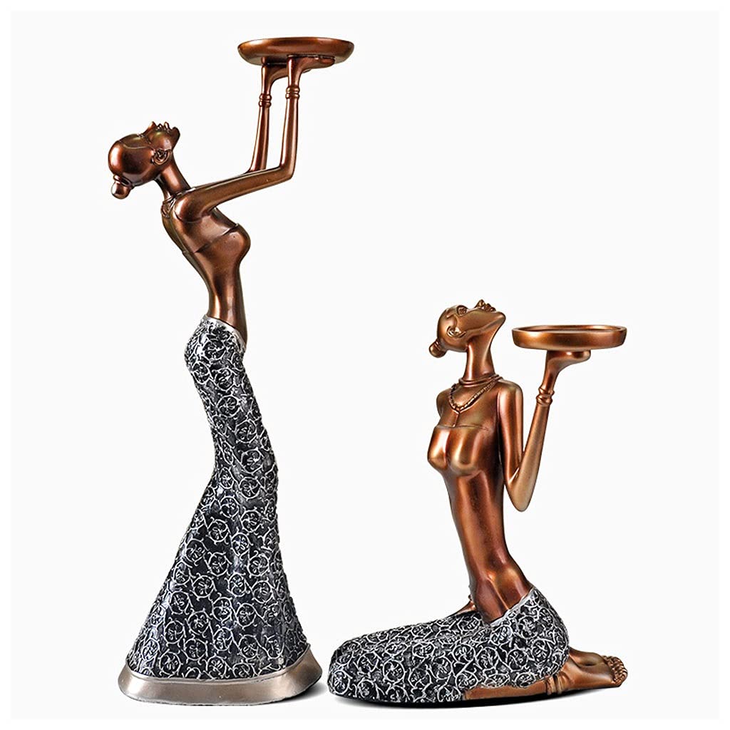 Sturdy Candle Holder Stand Candle Holder Decor, Retro Candlestick, Resin Candelabra For Dining Table Wedding Party Centerpieces Home Non Topple(B)