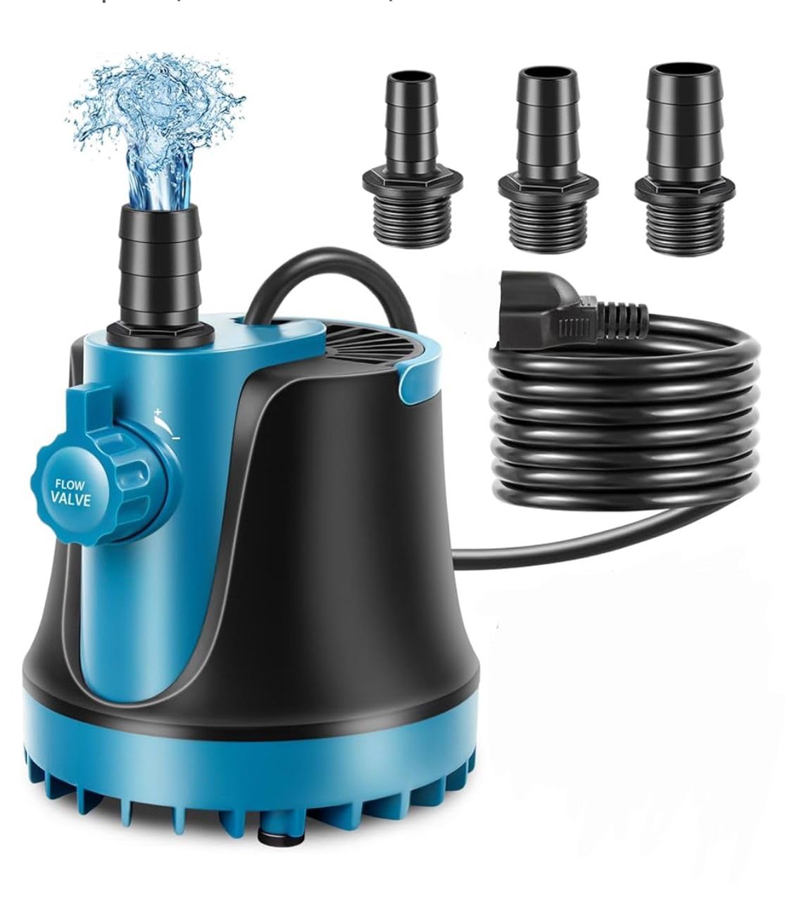 Asian Pumps 220V Submersible Pump with Flow Control, Aquarium Fountain Pump, Ultra Quiet Water Pump for Pool, Fish Tank, Pond, Hydroponics, Ultra-low Water Level with High Lift 12Ft (3000L/hr) 120W-image-4