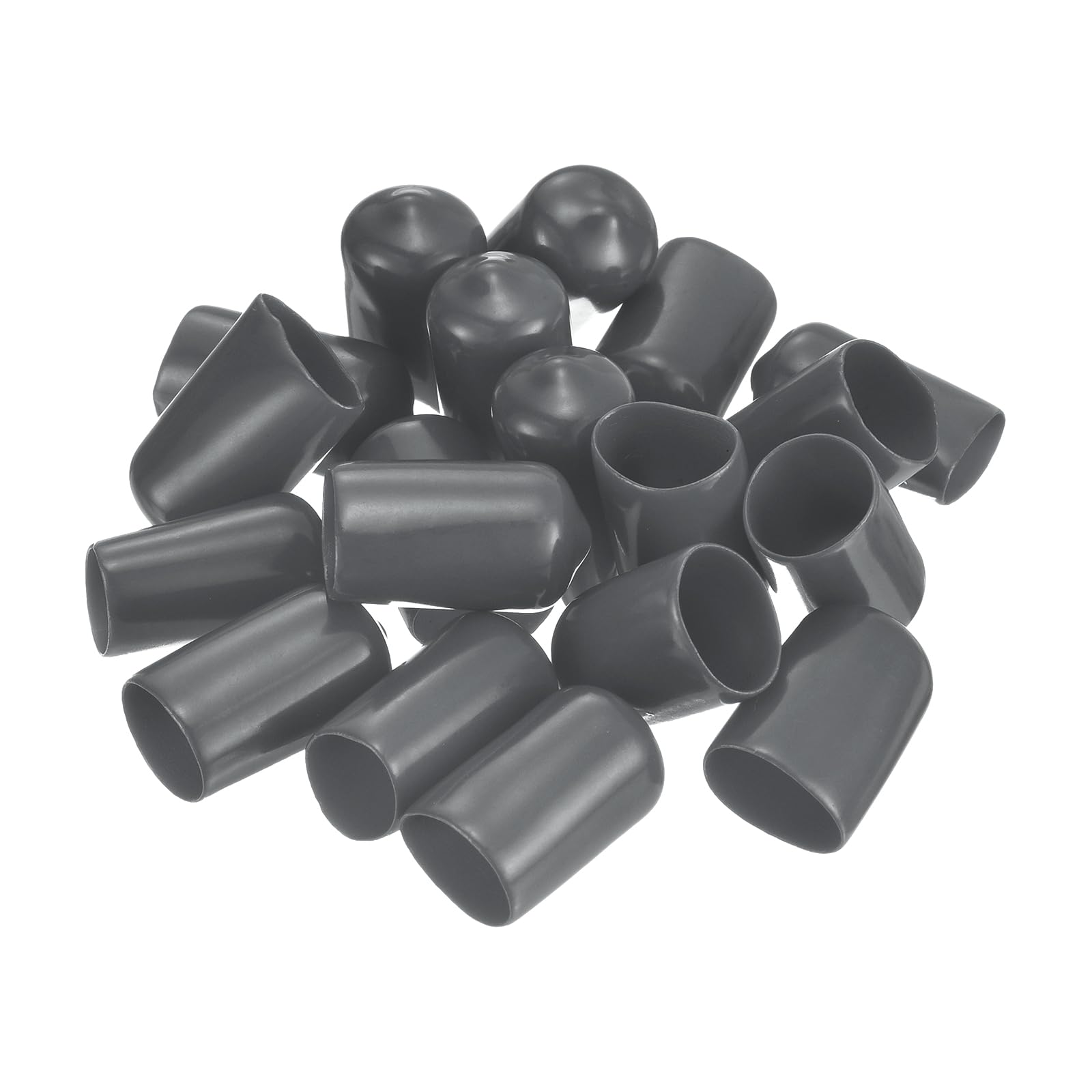 uxcell 100pcs Rubber End Caps 12.5mm(1/2") ID Vinyl PVC Round Tube Bolt Cap Cover Screw Thread Protectors Dark Grey