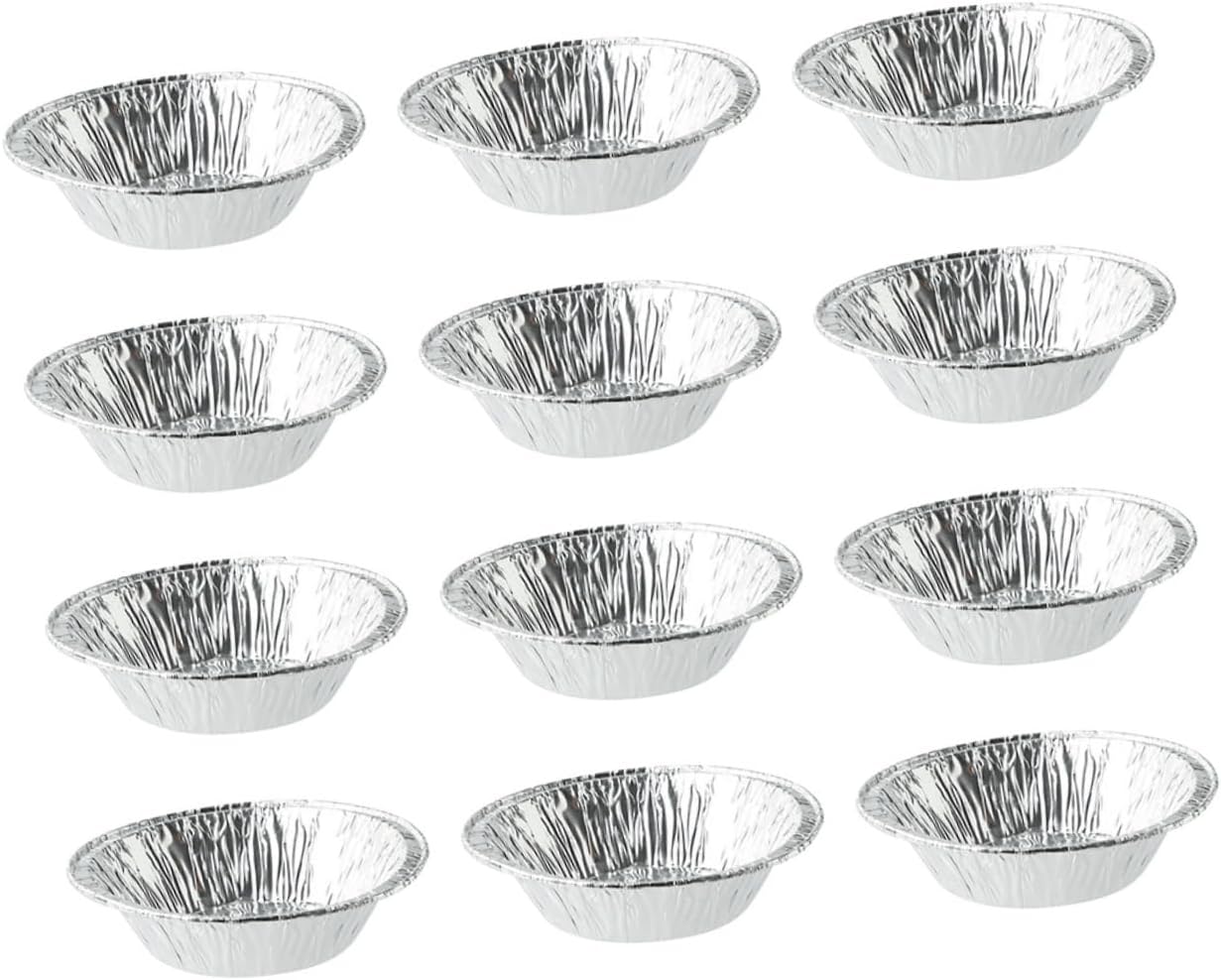 Amosfun Disposable Egg Tart Molds Foil Baking Cups Non Stick Dessert Pans for Pies Cupcakes Quiches Kitchen Baking Tool