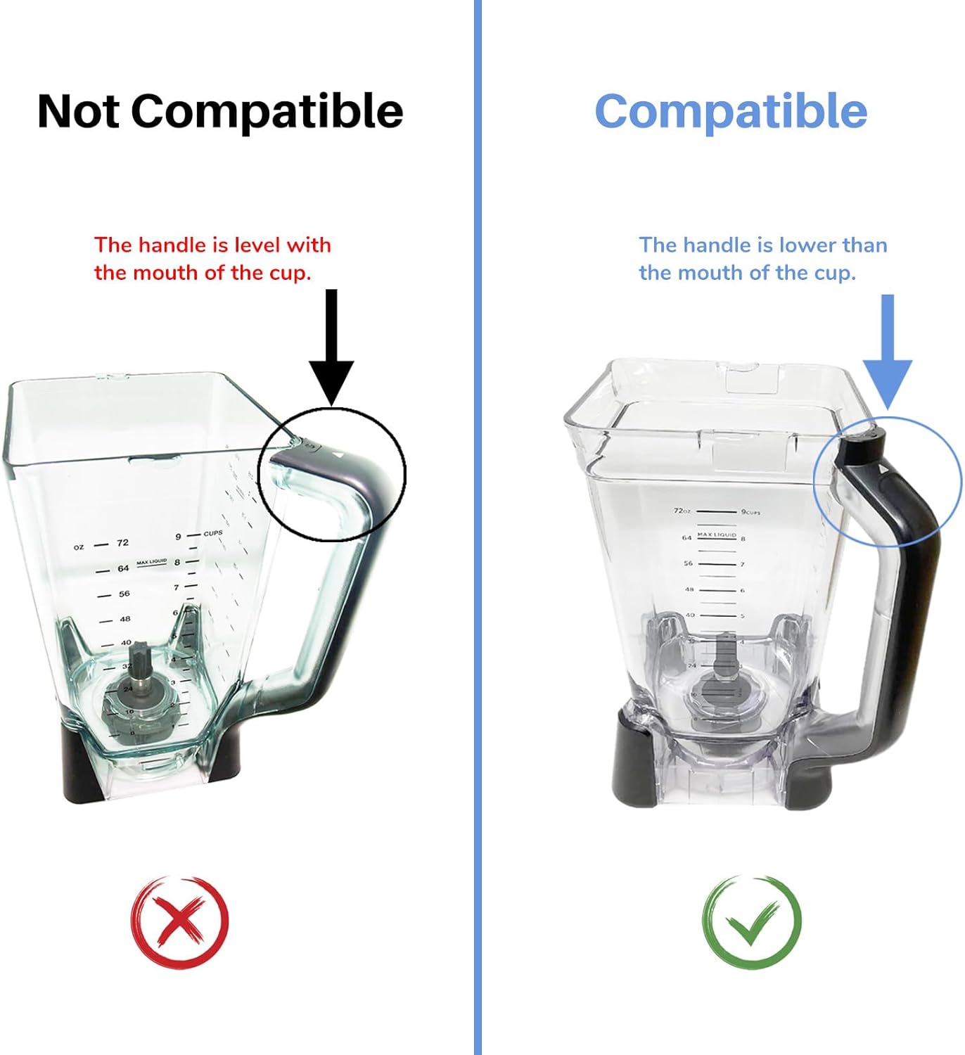 Blender Lid Replacement for Ninja 72 OZ XL Pitcher, Jar Top Cover Locking Lid Part Compatible with Ninja Blender Model BL740 BL770 BL771 BL772 BL773CO BL780 BL780CO