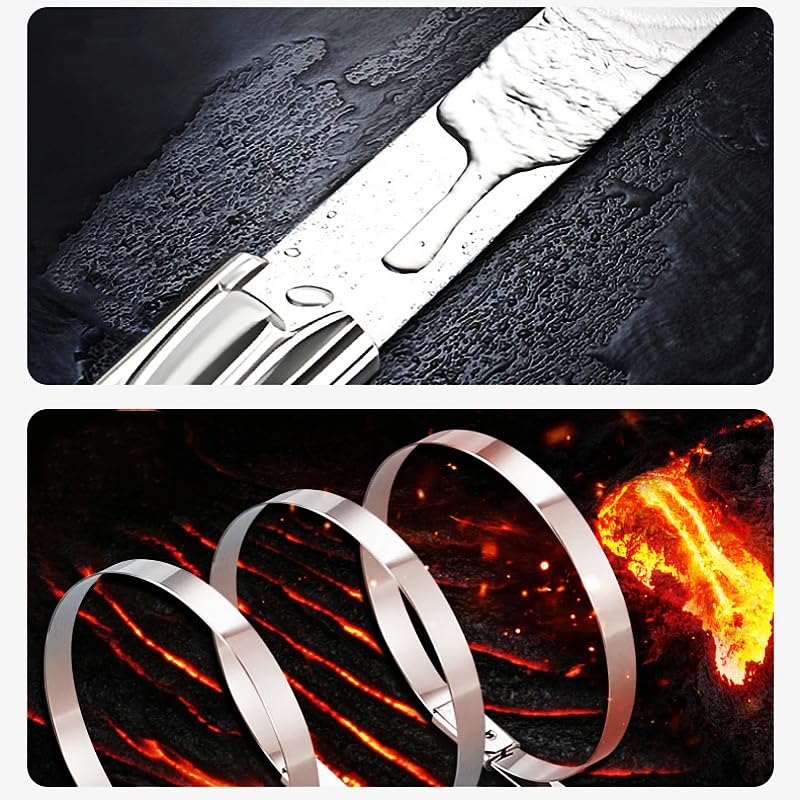 Opaski metalowe, Samoblokująca opaska kablowa ze stali nierdzewnej 304 Uniwersalne metalowe opaski zaciskowe do wydechu(50cm,7.9mm)