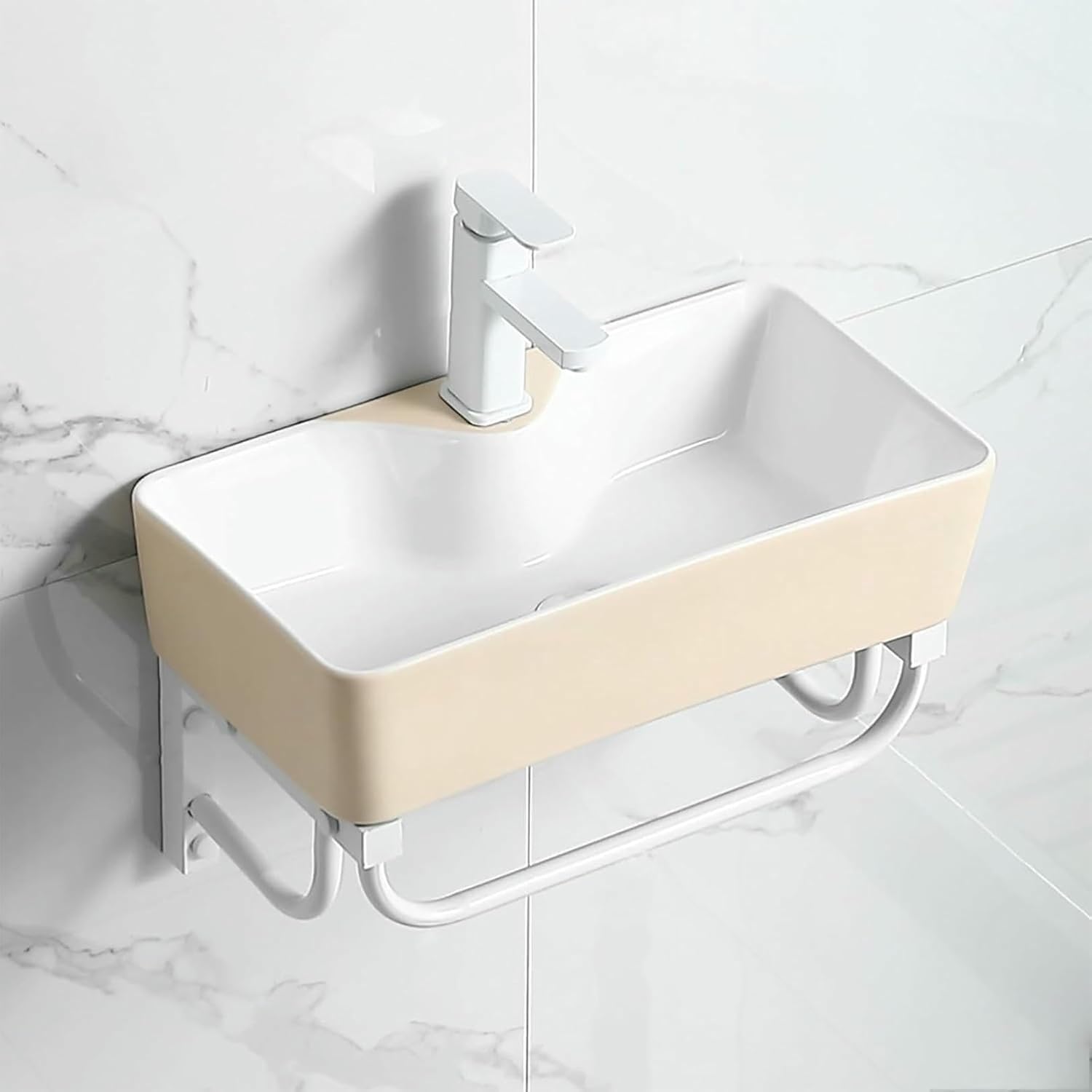 Small Utility Sink Free Standing Utility Sink for Garage Bathroom Corner Sinks Stainless Steel Bracket Ceramic Sink