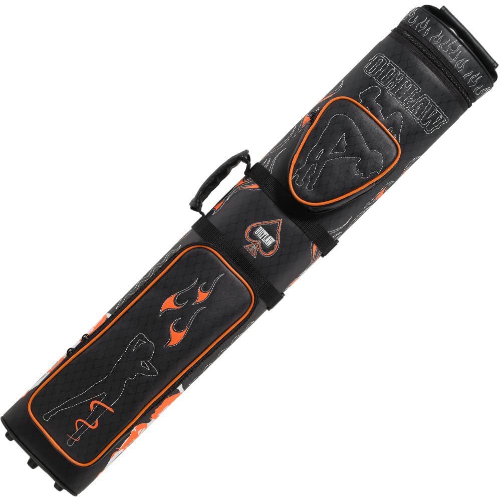 OUTLAW Cue Cases 3x5 Hard Stitched Ladies and Flames - Billiards Pool Cue Case