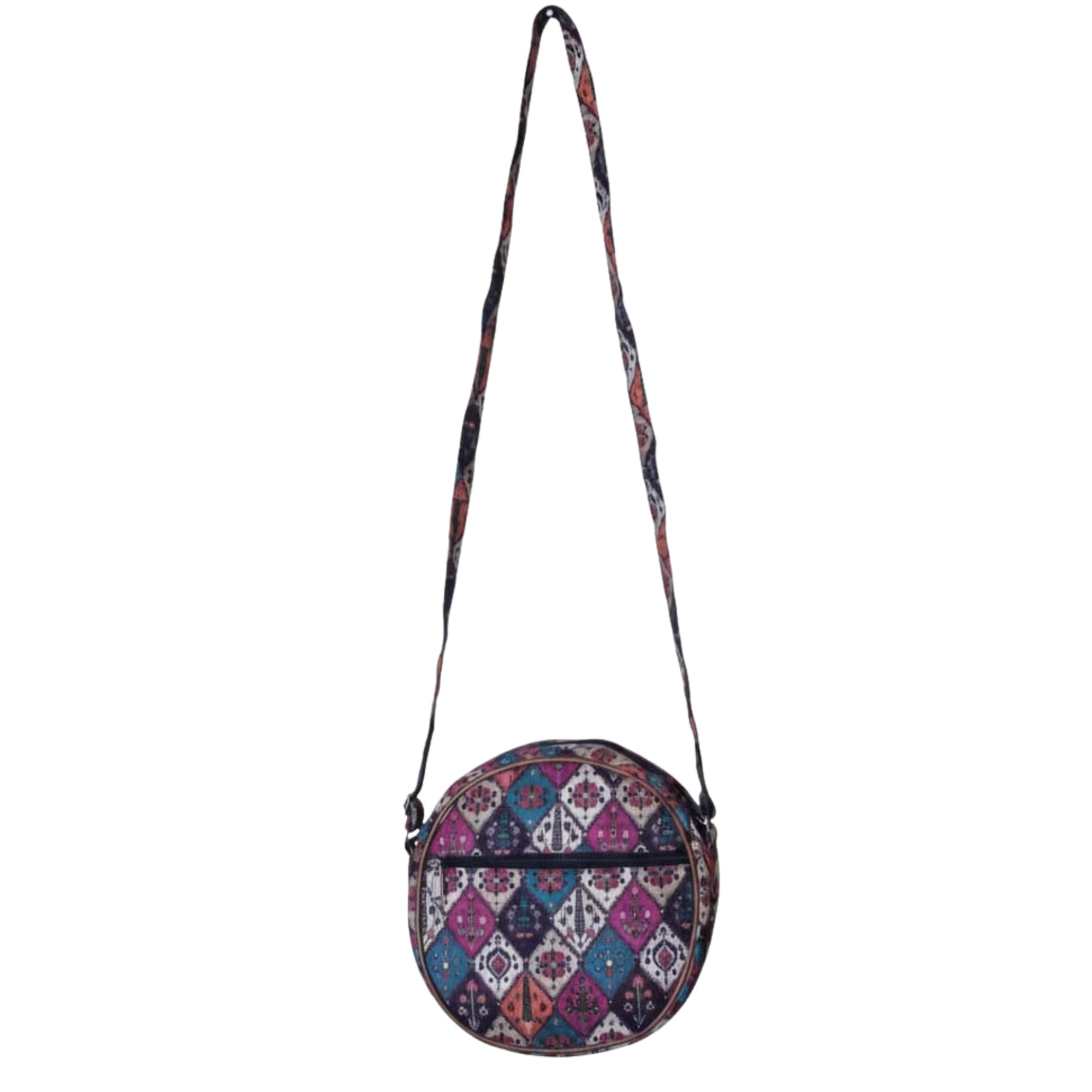 Stylish Round Sling Bag for Women | Zipper Crossbody Shoulder Purse | Jute hand bags for women stylish | Sling bag for girls kids | Purse for woman handbag-picture-30