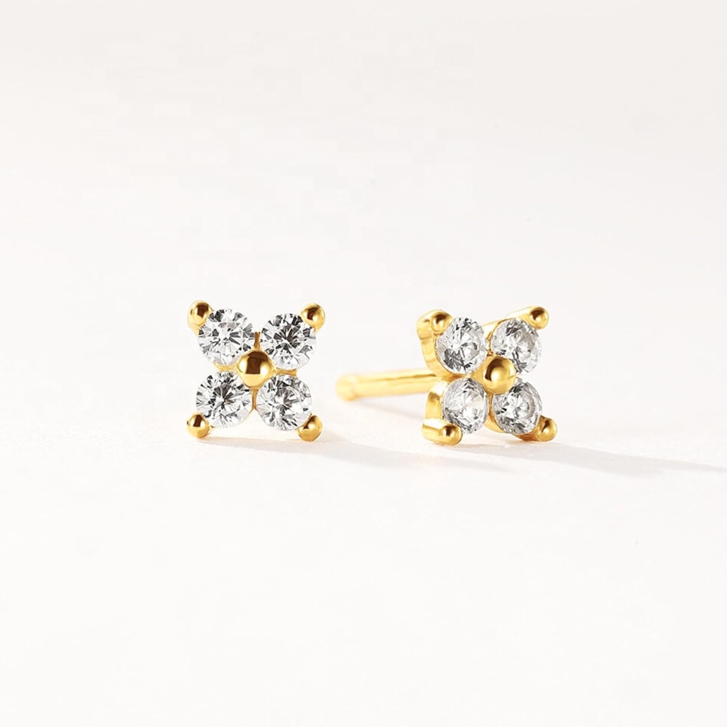 Waterproof Stud Earrings for Women | Hypoallergenic Earrings | Gold Plated Studs | Silver Studs | 18K Gold PVD Plated | Tarnish Free Jewelry | Cubic Zirconia Earrings