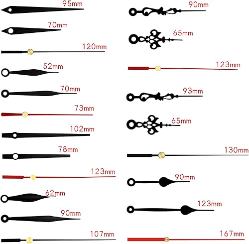 Miniatura 3 de Tibapla Juego de 7 mecanismos de reloj de pared, mecanismo de reloj de cuarzo silencioso, funciona con pilas, mecanismo de movimiento de reloj de
