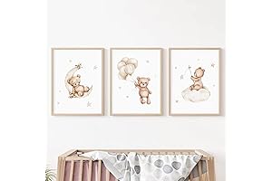 Super Moon in My Room: Bear Nursery Wall Art Decor Set of...