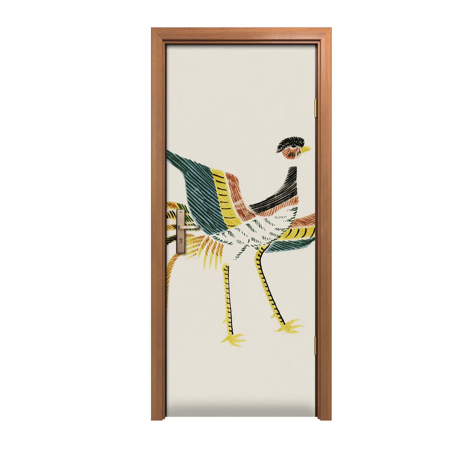 Autocollant de porte 90x200cm au design d'intérieur moderne motif coq